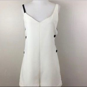 Zara NWT trafluc black and ivory romper SZ SM
